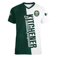 Personalised Canada Kitchener Women V-Neck T-Shirt Ex Industria Prosperitas