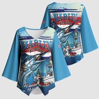 Personalized Costa Rica Blue Marlin Fishing Kimono Sleeve Blouse 2026 Season