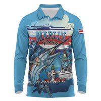 Personalized Costa Rica Blue Marlin Fishing Long Sleeve Polo Shirt 2026 Season