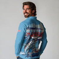 Personalized Costa Rica Blue Marlin Fishing Long Sleeve Polo Shirt 2026 Season