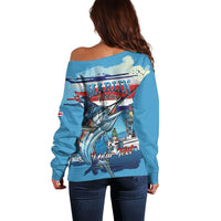 Personalized Costa Rica Blue Marlin Fishing Off Shoulder Sweater 2026 Season
