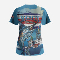 Personalized Costa Rica Blue Marlin Fishing Scrub Top 2026 Season