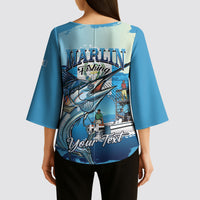 Personalized Guatemala Blue Marlin Fishing Kimono Sleeve Blouse 2026 Season
