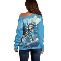 Personalized Guatemala Blue Marlin Fishing Off Shoulder Sweater 2026 Season