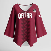 Custom Qatar 2026 World Football Kimono Sleeve Blouse Maroon Version