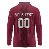 Custom Qatar 2026 World Football Long Sleeve Polo Shirt Maroon Version