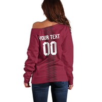 Custom Qatar 2026 World Football Off Shoulder Sweater Maroon Version