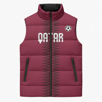 Custom Qatar 2026 World Football Sleeveless Puffer Jacket Maroon Version