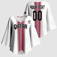 Custom Qatar 2026 World Football Kimono Sleeve Blouse White Version