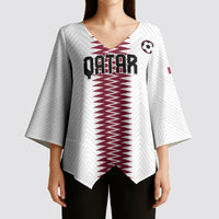 Custom Qatar 2026 World Football Kimono Sleeve Blouse White Version