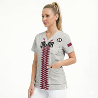 Custom Qatar 2026 World Football Scrub Top White Version