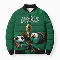 Custom Saudi Arabia 2026 World Football Bomber Puffer Jacket Arabian Green Falcons