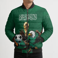 Custom Saudi Arabia 2026 World Football Bomber Puffer Jacket Arabian Green Falcons