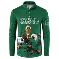 Custom Saudi Arabia 2026 World Football Button Sweatshirt Arabian Green Falcons