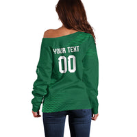 Custom Saudi Arabia 2026 World Football Off Shoulder Sweater Arabian Green Falcons