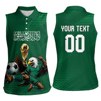 Custom Saudi Arabia 2026 World Football Women Sleeveless Polo Shirt Arabian Green Falcons