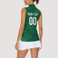 Custom Saudi Arabia 2026 World Football Women Sleeveless Polo Shirt Arabian Green Falcons