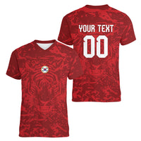 Custom South Korea 2026 World Football Women V-Neck T-Shirt Taegeuk Warriors