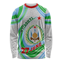 Custom 27 June Djibouti Independence Day Long Sleeve Shirt Jabuuti Emblem Mix Islamic Pattern LT01