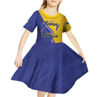 Personalised Bosnia and Herzegovina 2026 Kid Short Sleeve Dress Already in America