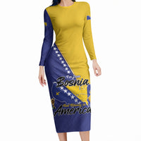 Personalised Bosnia and Herzegovina 2026 Long Sleeve Bodycon Dress Already in America