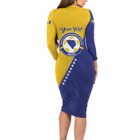 Personalised Bosnia and Herzegovina 2026 Long Sleeve Bodycon Dress Already in America