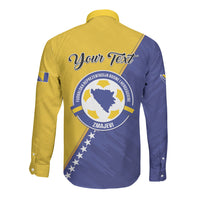 Personalised Bosnia and Herzegovina 2026 Long Sleeve Button Shirt Already in America