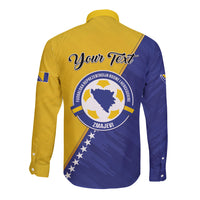 Personalised Bosnia and Herzegovina 2026 Long Sleeve Button Shirt Already in America