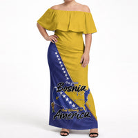 Personalised Bosnia and Herzegovina 2026 Off Shoulder Maxi Dress Already in America