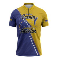 Personalised Bosnia and Herzegovina 2026 Zipper Polo Shirt Already in America