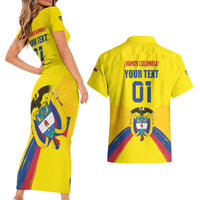 Colombia 2024 Football Champions Couples Matching Short Sleeve Bodycon Dress and Hawaiian Shirt Todos Somos Colombia - Wonder Print Shop