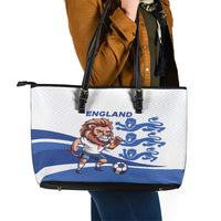 England 2024 Football Leather Tote Bag Three Lions Go Champions - Wonder Print Shop