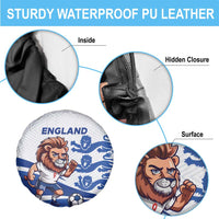 England 2024 Football Spare Tire Cover Three Lions Go Champions - Wonder Print Shop