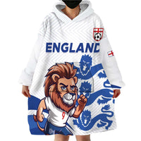 England 2024 Football Wearable Blanket Hoodie Three Lions Go Champions - Wonder Print Shop