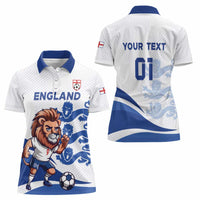 England 2024 Football Women Polo Shirt Three Lions Go Champions - Wonder Print Shop