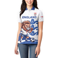 England 2024 Football Women Polo Shirt Three Lions Go Champions - Wonder Print Shop