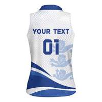 England 2024 Football Women Sleeveless Polo Shirt Three Lions Go Champions - Wonder Print Shop