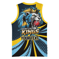 Custom Saint Lucia Cricket Basketball Jersey Go Champion St Lucia Lion Kings - Wonder Print Shop