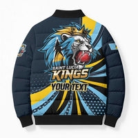 Custom Saint Lucia Cricket Bomber Puffer Jacket Go Champion St Lucia Lion Kings - Wonder Print Shop