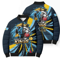 Custom Saint Lucia Cricket Bomber Puffer Jacket Go Champion St Lucia Lion Kings - Wonder Print Shop