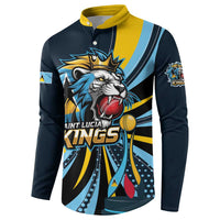 Custom Saint Lucia Cricket Button Sweatshirt Go Champion St Lucia Lion Kings - Wonder Print Shop