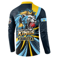 Custom Saint Lucia Cricket Button Sweatshirt Go Champion St Lucia Lion Kings - Wonder Print Shop