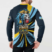 Custom Saint Lucia Cricket Button Sweatshirt Go Champion St Lucia Lion Kings - Wonder Print Shop