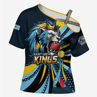 Custom Saint Lucia Cricket Cross Shoulder Shirt Go Champion St Lucia Lion Kings - Wonder Print Shop