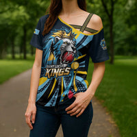Custom Saint Lucia Cricket Cross Shoulder Shirt Go Champion St Lucia Lion Kings - Wonder Print Shop