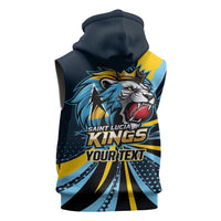 Custom Saint Lucia Cricket Sleeveless Hoodie Go Champion St Lucia Lion Kings - Wonder Print Shop