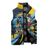 Custom Saint Lucia Cricket Sleeveless Puffer Jacket Go Champion St Lucia Lion Kings - Wonder Print Shop