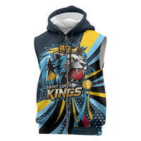 Custom Saint Lucia Cricket Sleeveless Zip Hoodie Go Champion St Lucia Lion Kings - Wonder Print Shop