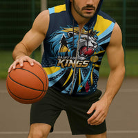 Custom Saint Lucia Cricket Sleeveless Zip Hoodie Go Champion St Lucia Lion Kings - Wonder Print Shop