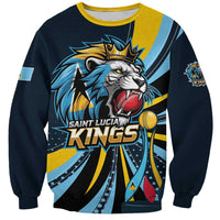 Custom Saint Lucia Cricket Sweatshirt Go Champion St Lucia Lion Kings - Wonder Print Shop